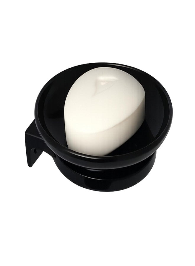 Fossa 10-Year Warranty Unbreakable Ceramic Material Wall Mounted Soap Dish - Durable, Water-Resistant Holder for Bathroom & Sink | Minimalist Round Design - Black Glossy Finish (RB-121) - Image 1